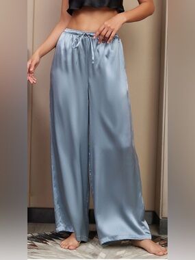 Silky Satin Wide-Leg Lounge Pants